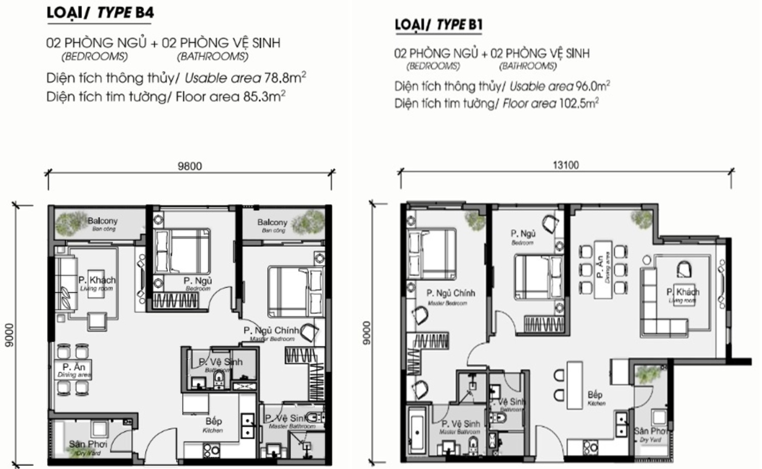 Trang chủ 77 Mặt bằng chi tiết căn hộ Rivea Residences